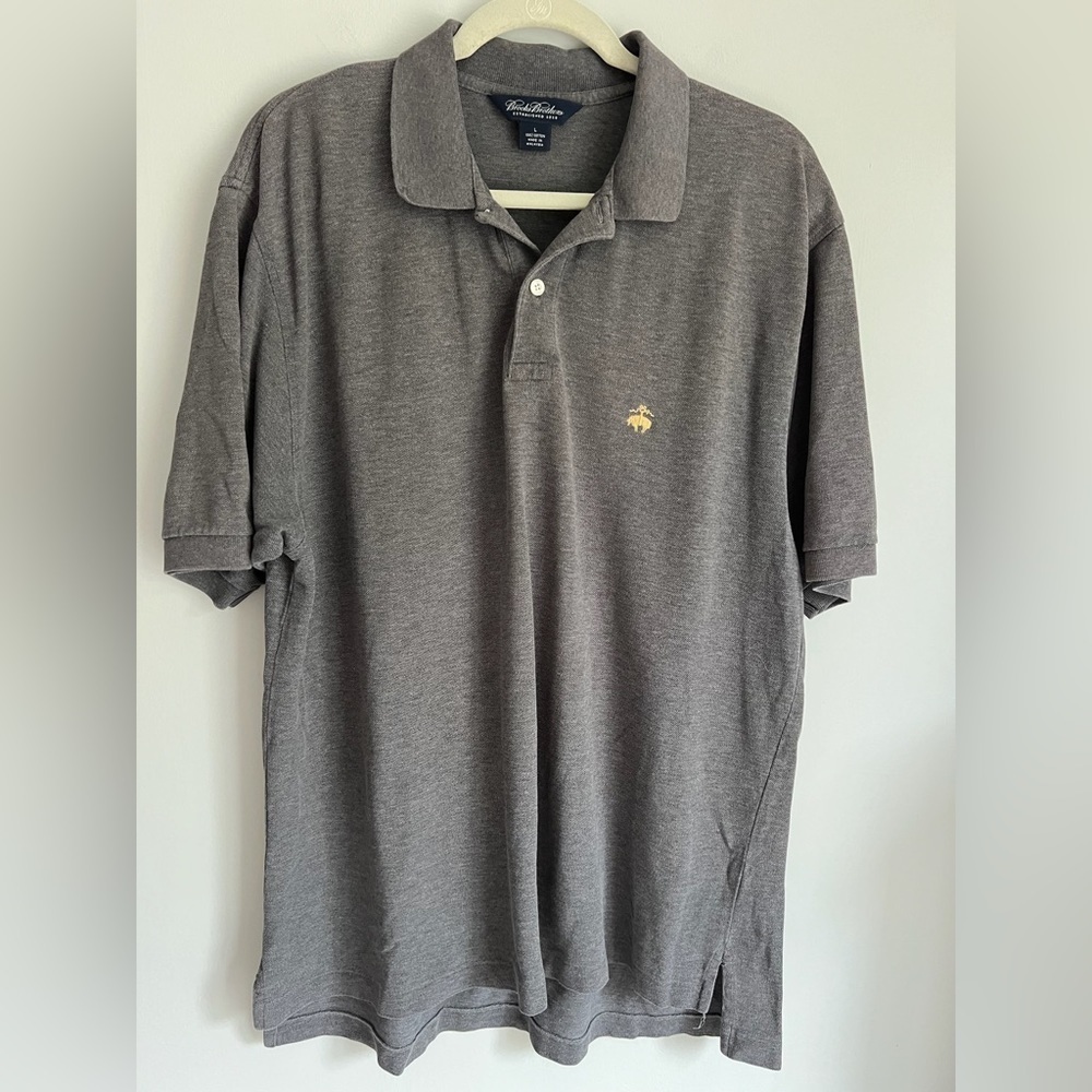 Brooks Brothers Cotton Polo Charcoal Large